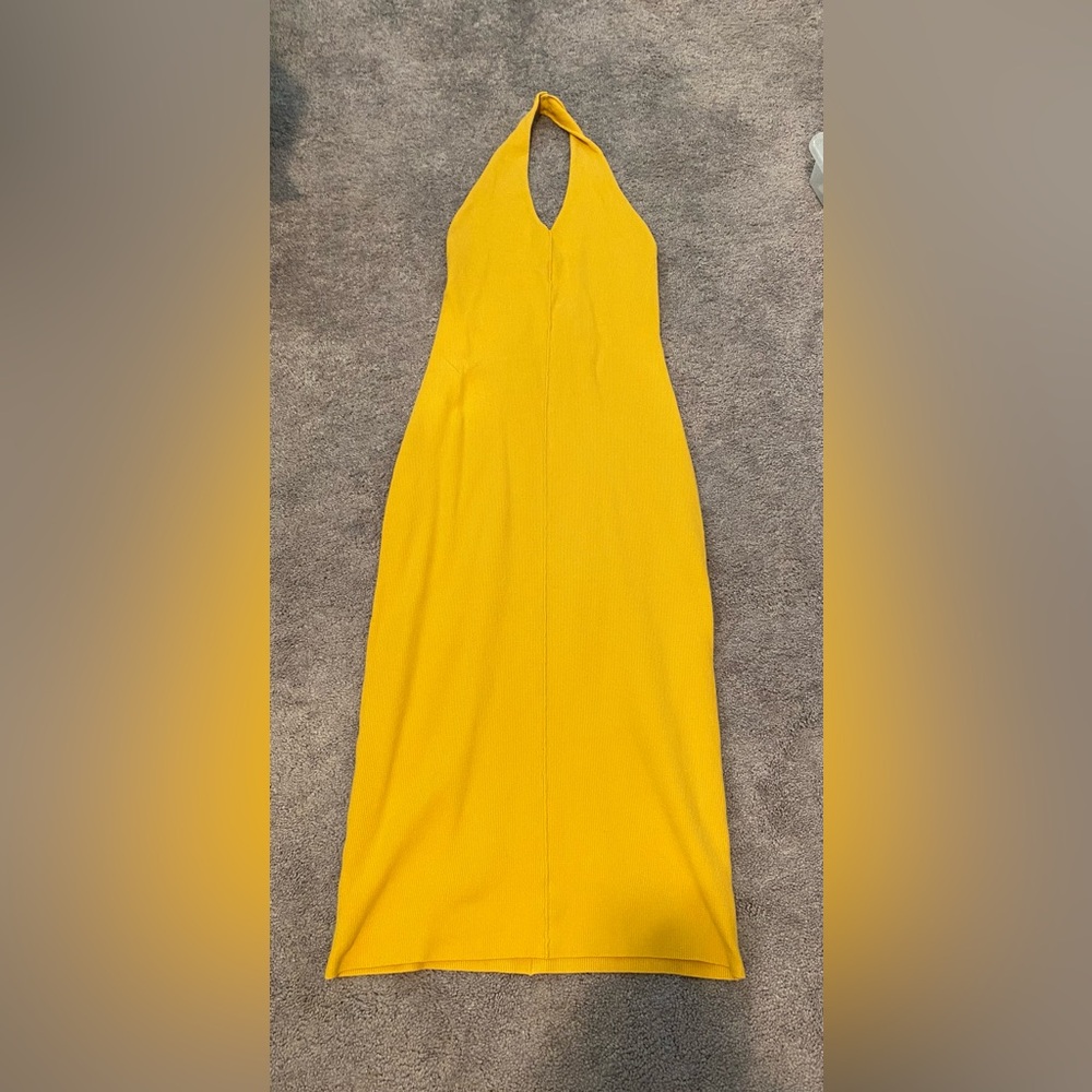 Free People Elegant Yellow Knit Dress Small
